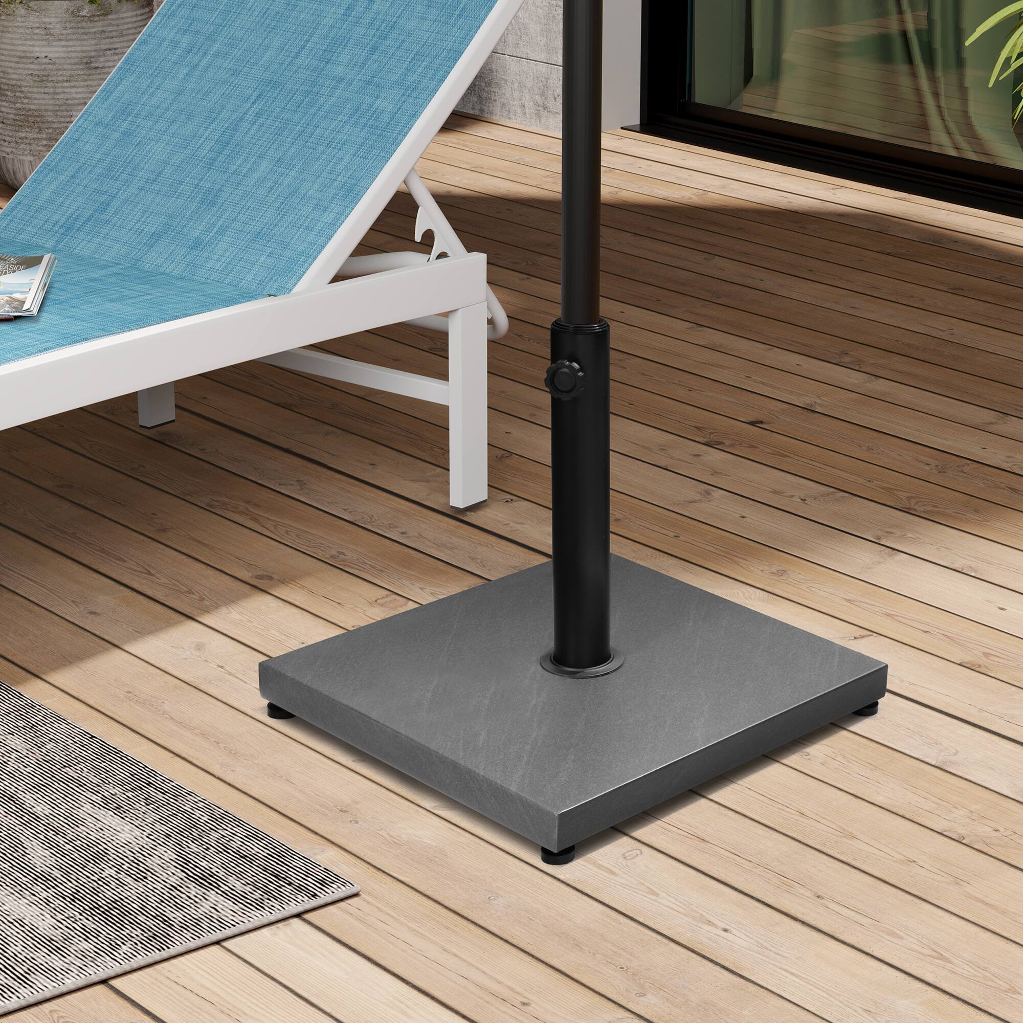 Angle. Crestlive Products - Crestlive Products Square Weighted Umbrella Base Stand Cement Concrete Steel for Outdoor Market Umbrella - Gray.