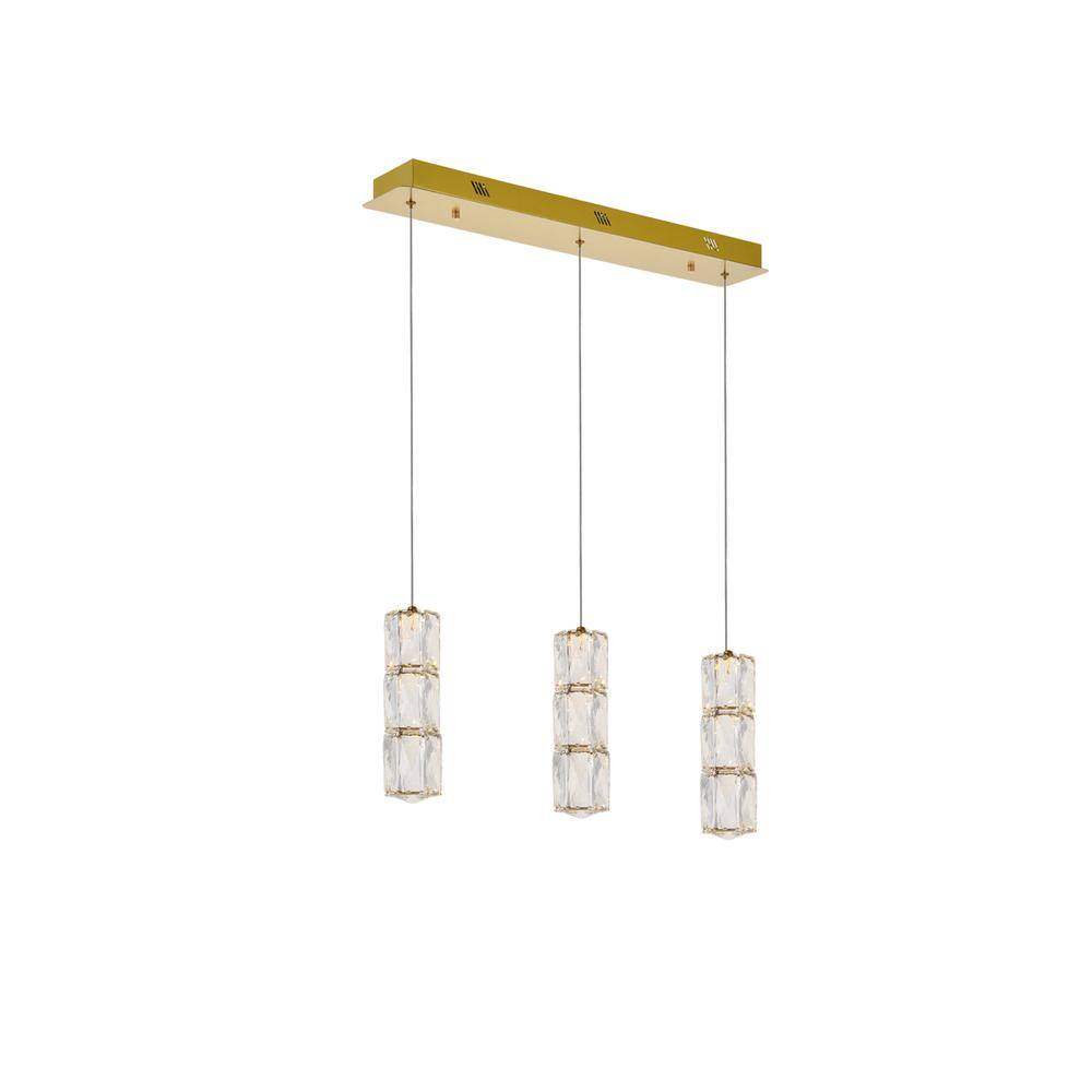 Angle. Elegant Lighting - Polaris LED light gold Pendant Clear Royal Cut Crystal - Gold.