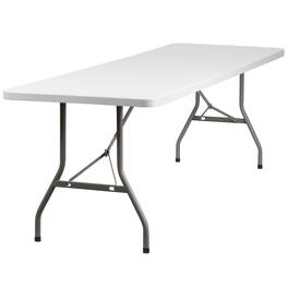 Flash Furniture - Kathryn 8-Foot Granite Plastic Folding Table - White