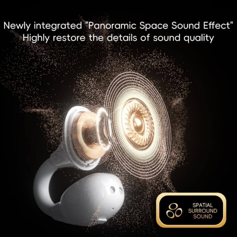 Newly integrated "Panoramic Space Sound Effect"  
Highly restore the details of sound quality  

SPATIAL SURROUND SOUND