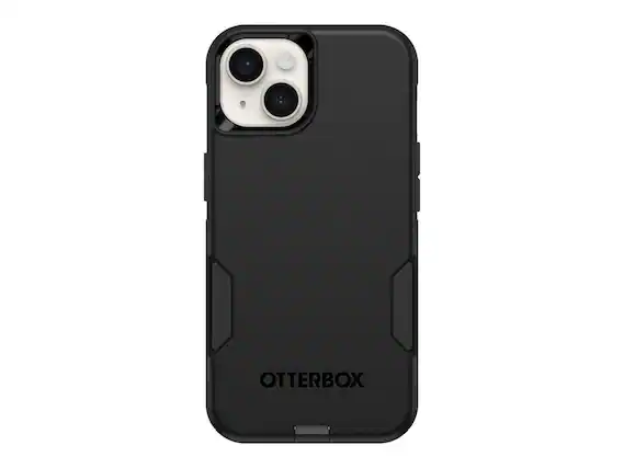 Front. OtterBox - OtterBox Commuter Series, Cell Phone case compatible with iPhone 13/14/15/16E - Black - Black.