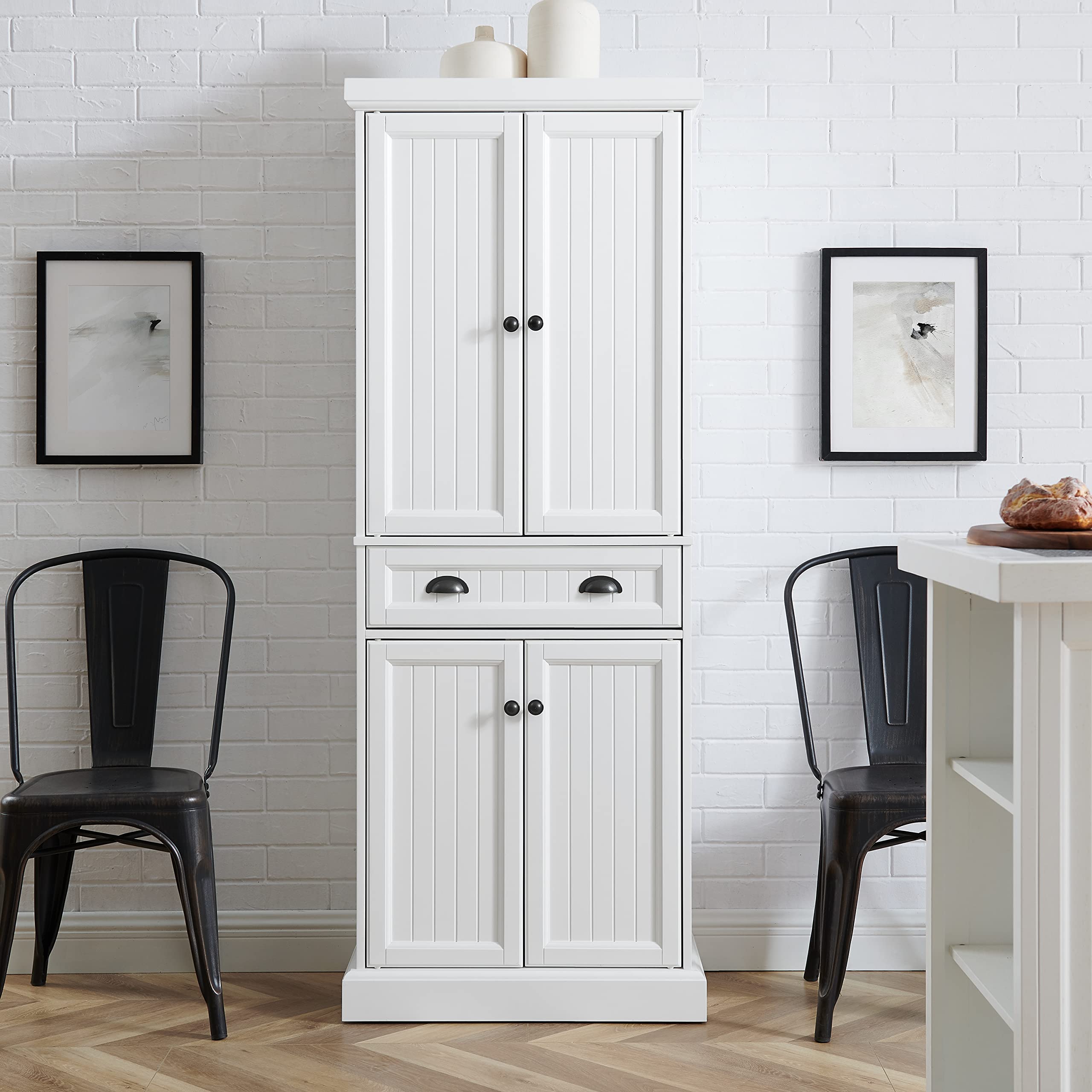 Alt View 6. Crosley Furniture - Shoreline Kitchen Storage Pantry - White.