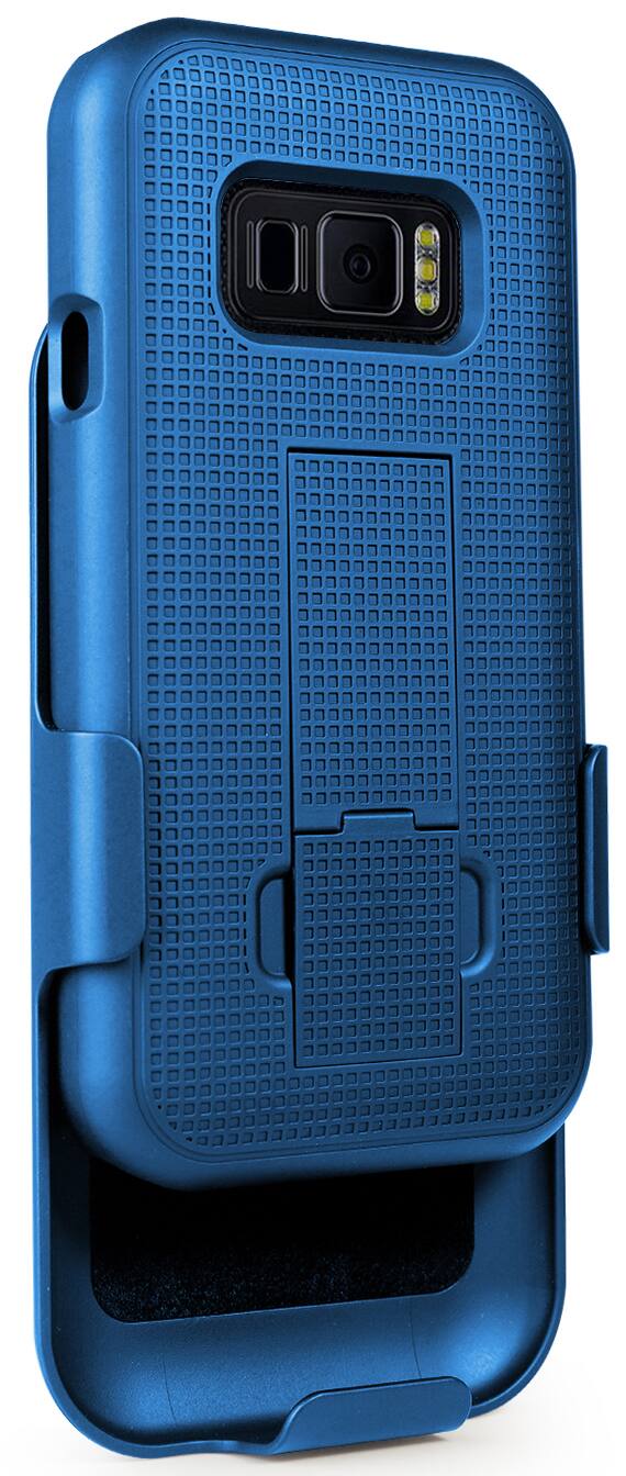 Alt View 8. Nakedcellphone - Case with Stand and Belt Clip Holster for Samsung Galaxy XCover FieldPro - Blue.