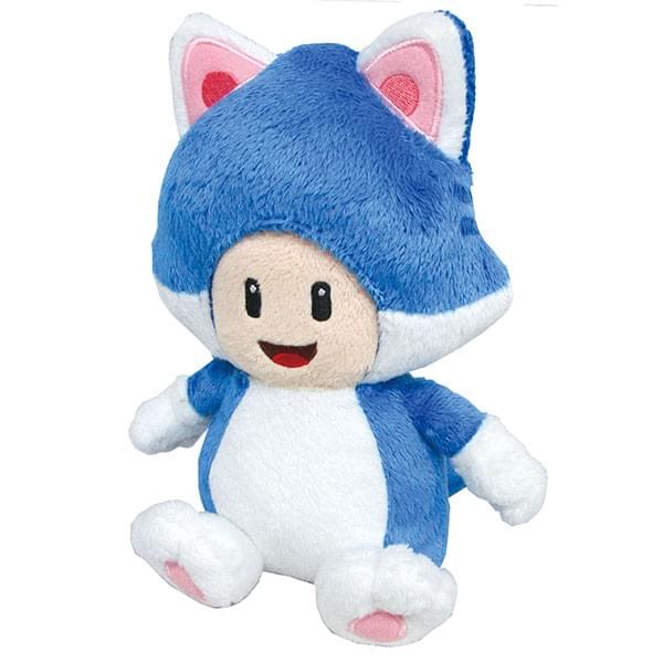 Front. Little Buddy - Super Mario Bros. Cat Toad 8" Plush - Blue.