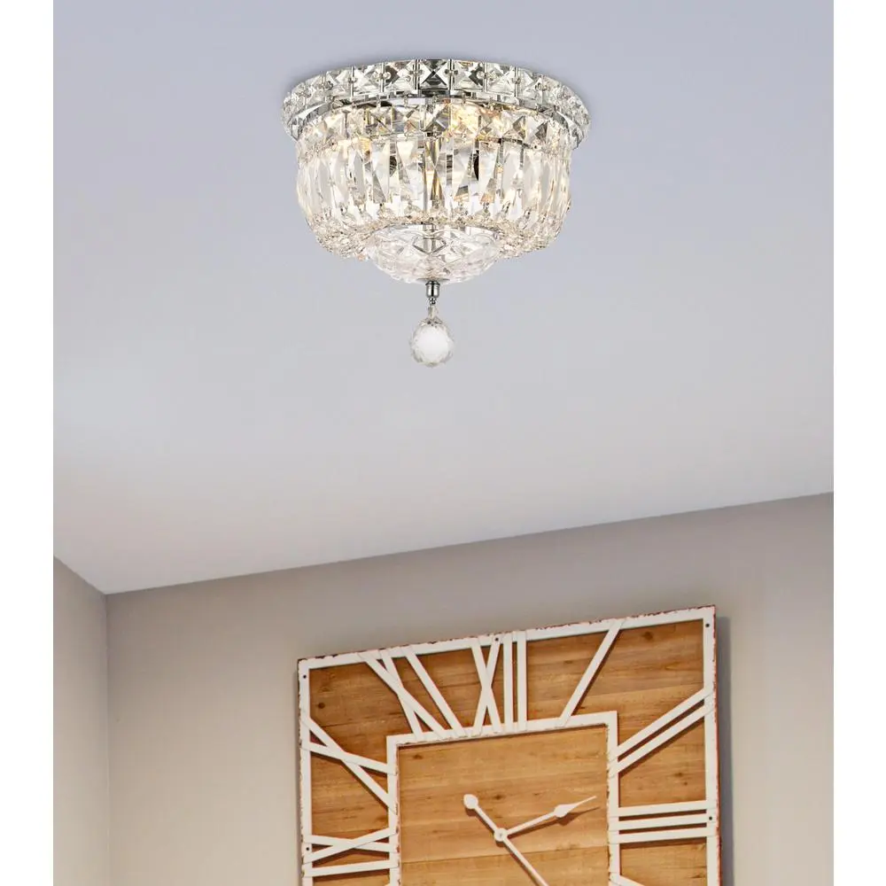 Left. Elegant Lighting - Tranquil 4 light Chrome Flush Mount Clear Royal Cut Crystal - Chrome.