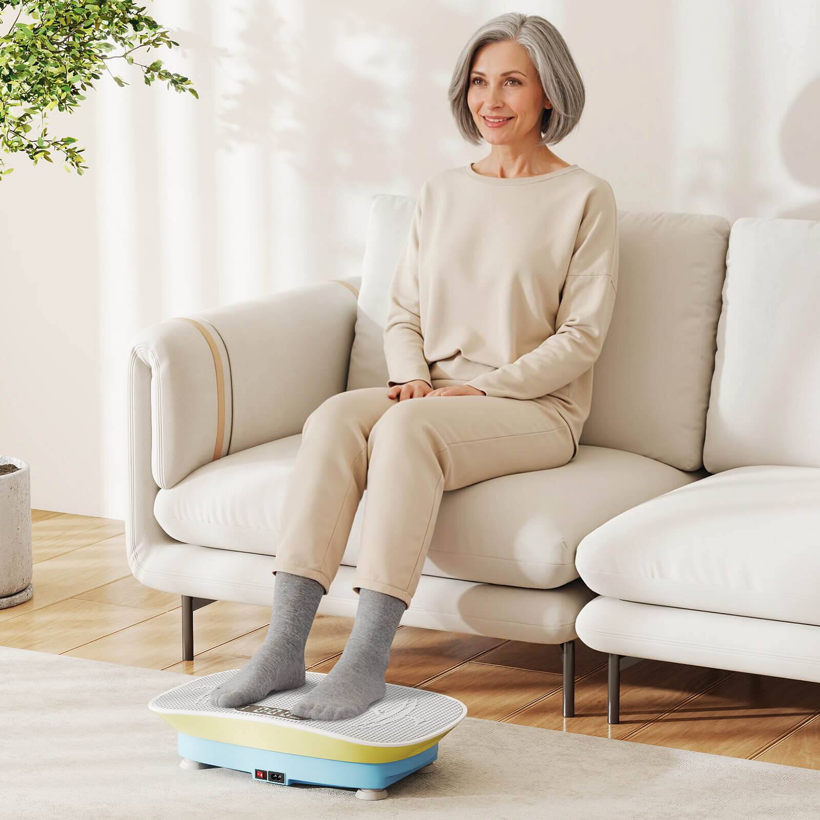 Alt View 1. Costway - Costway Vibration Plate Exercise Machine with 10 Speed Intensities Remote for Home Fitness - Green+Blue.