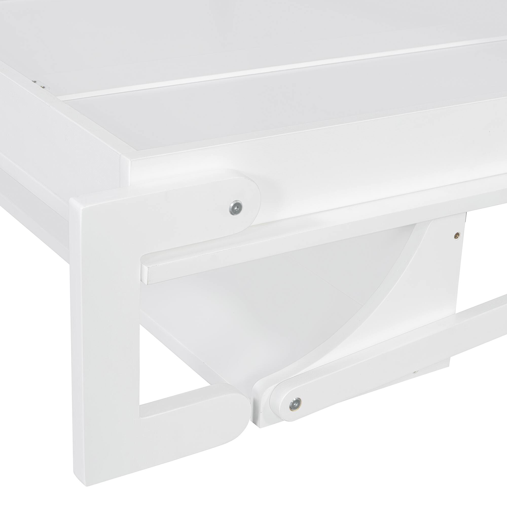 Alt View 4. Anysun - Full Size Murphy Bed Wall Bed with Closet , Drawers and Shelves - White.