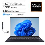 ASUS Vivobook 16 Laptop 16.0 WUXGA (AMD Ryzen AI 5 330, 16GB DDR5 ASUS Vivobook 16 Laptop 16.0 WUXGA (AMD Ryzen AI 5 330, 16GB DDR5