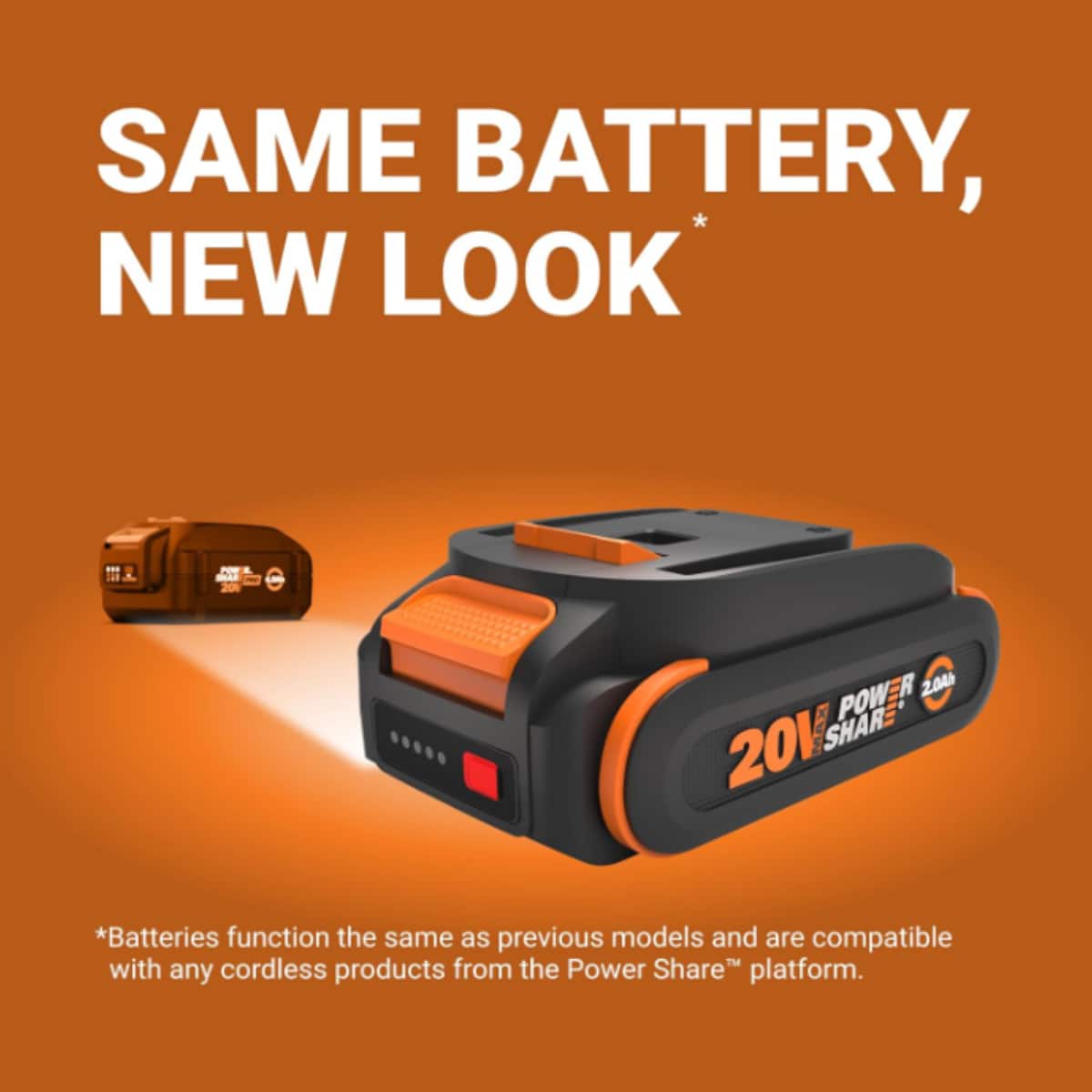 SAME BATTERY, NEW LOOK. F 201 POW-R 204 201 SHARE. *Batteries function the same as previous models and are compatible with any cordless products from the Power Share platform.