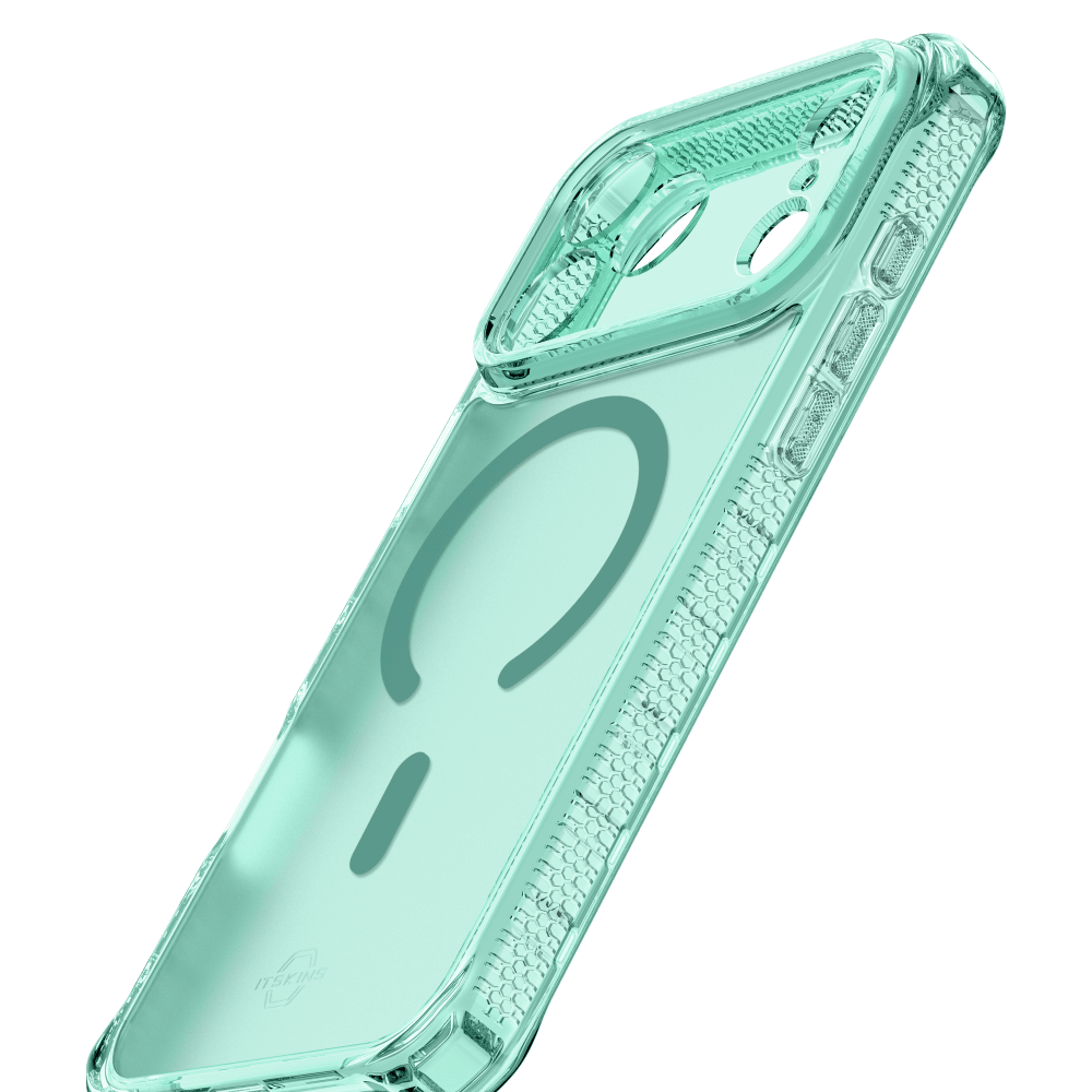 Alt View 4. Itskins - HYBRID R // VAPOR MagSafe Case for Apple iPhone 17 Pro - Light Green.