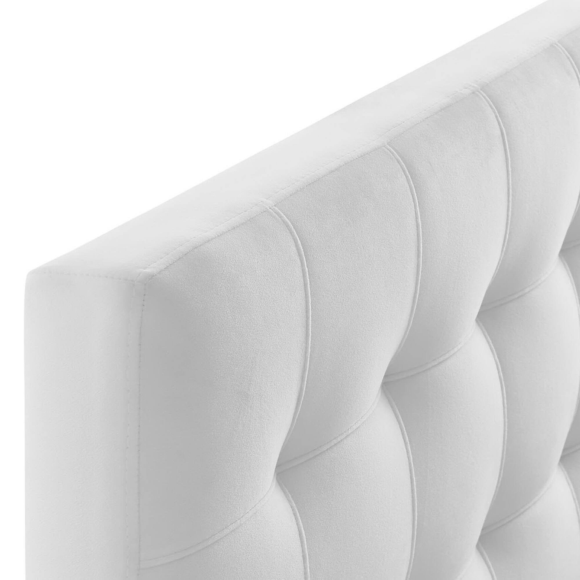 Left. Modway - Lily Biscuit Tufted Performance Velvet Twin Headboard by Modway - White.