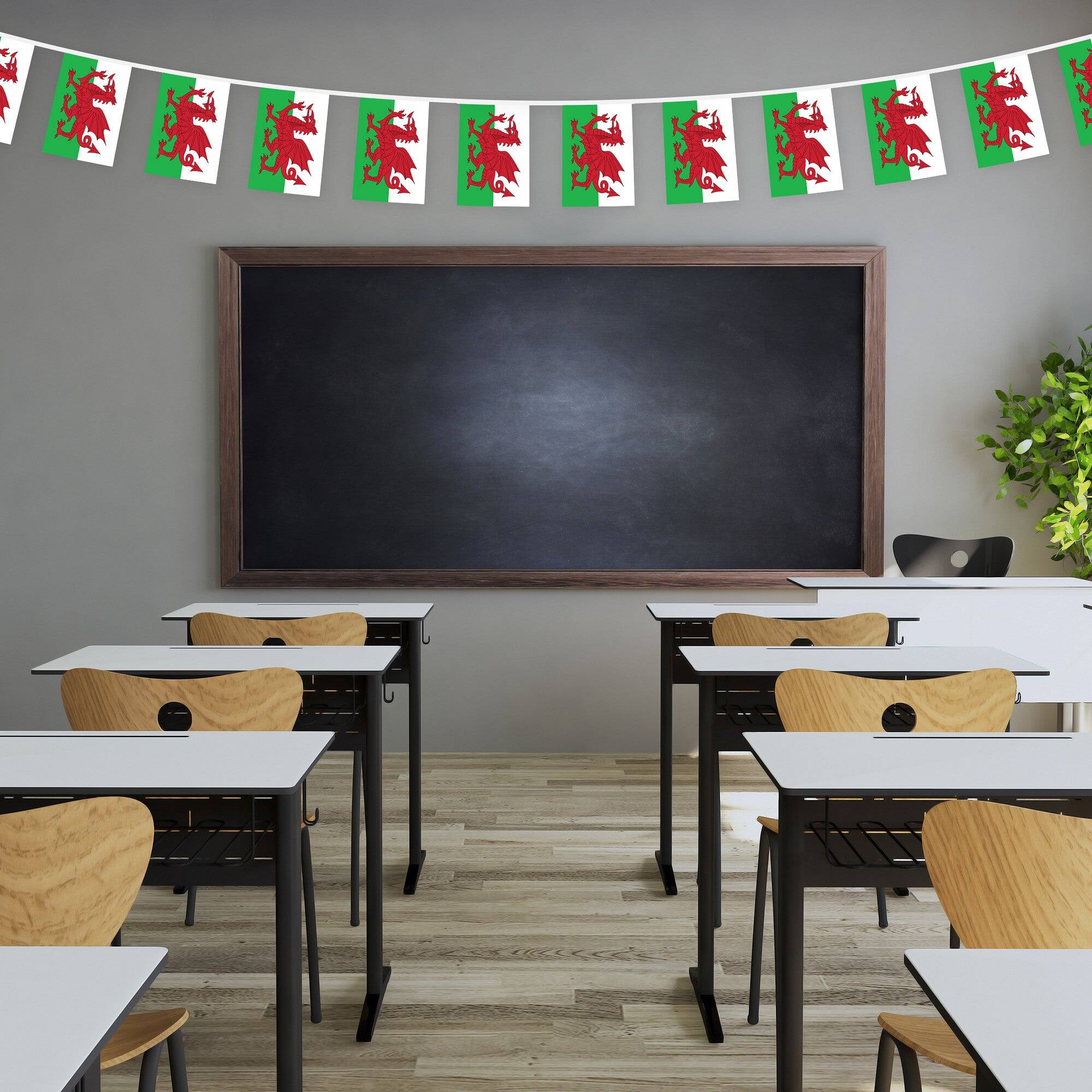 G128 Wales Mini Flag Bunting — 33 ft String, 8.2 x 5.5 in Flags ...