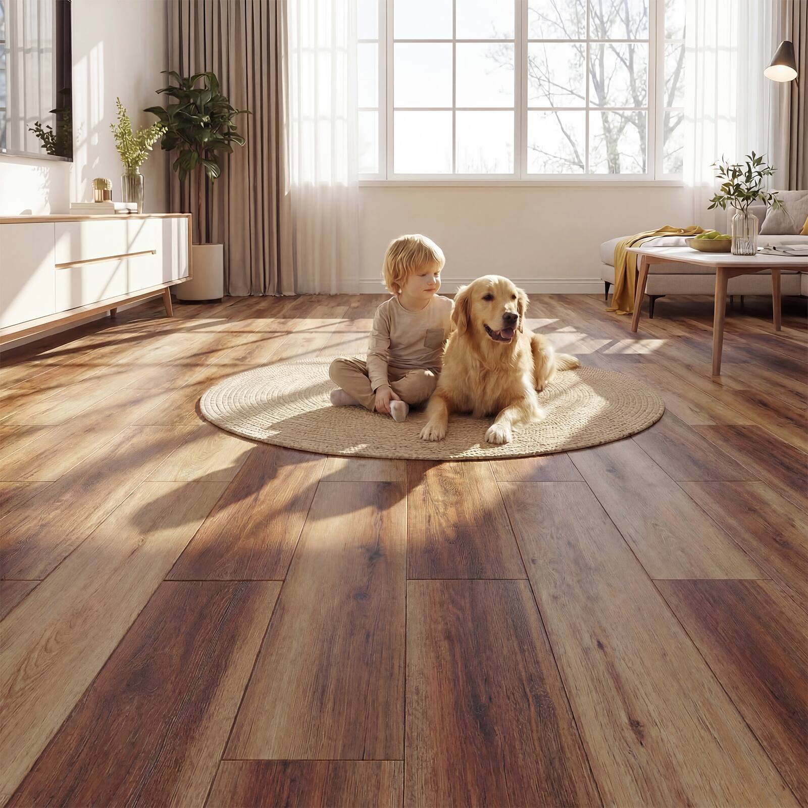 Alt View 3. Costway - Costway 48-Pack 72 Sq.Ft Floor Tile Vinyl Flooring, Waterproof Vinyl Plank Flooring - Rustic Brown.