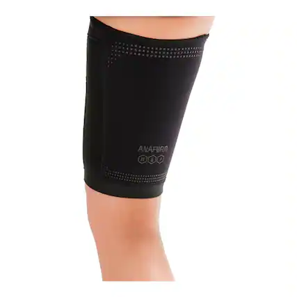 Front. DonJoy - DonJoy Performance Anaform Compression Thigh Sleeve Large Black - Black.