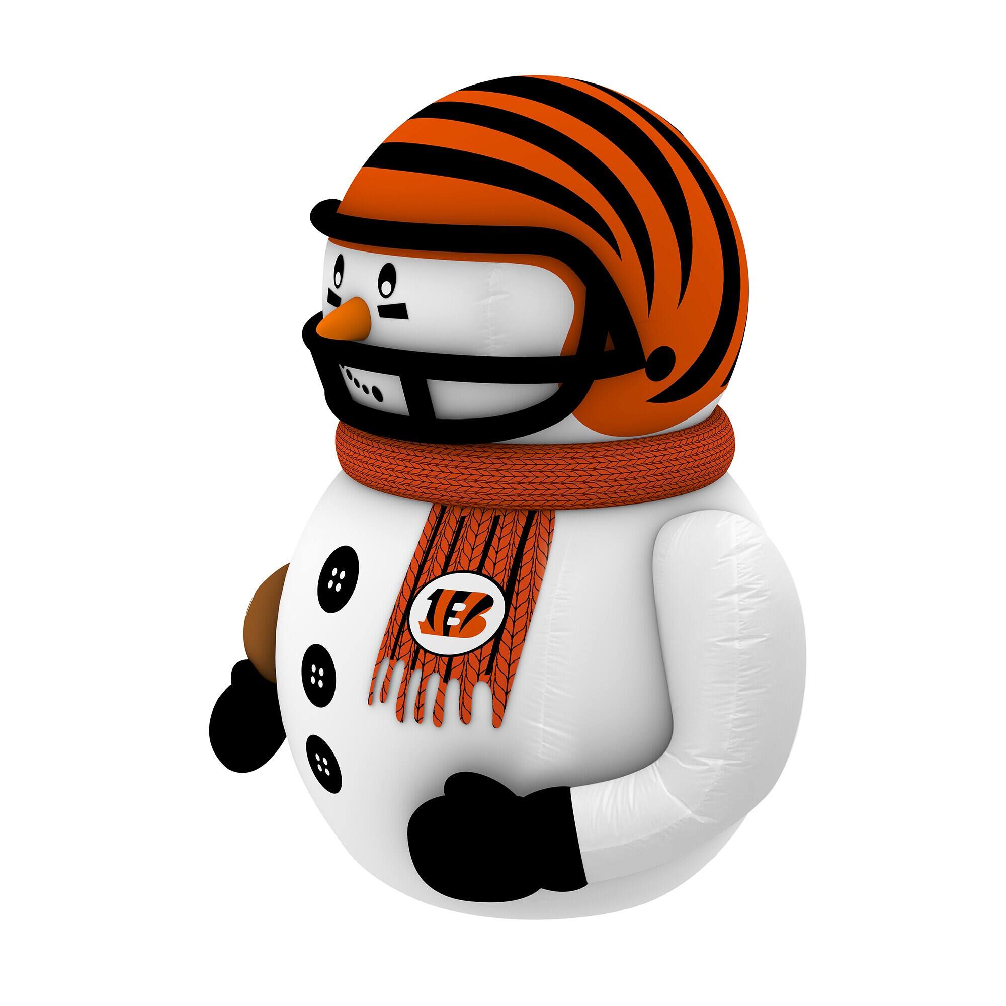 Alt View 1. Sporticulture - Cincinnati Bengals 7' Inflatable Snowman Player - Orange.