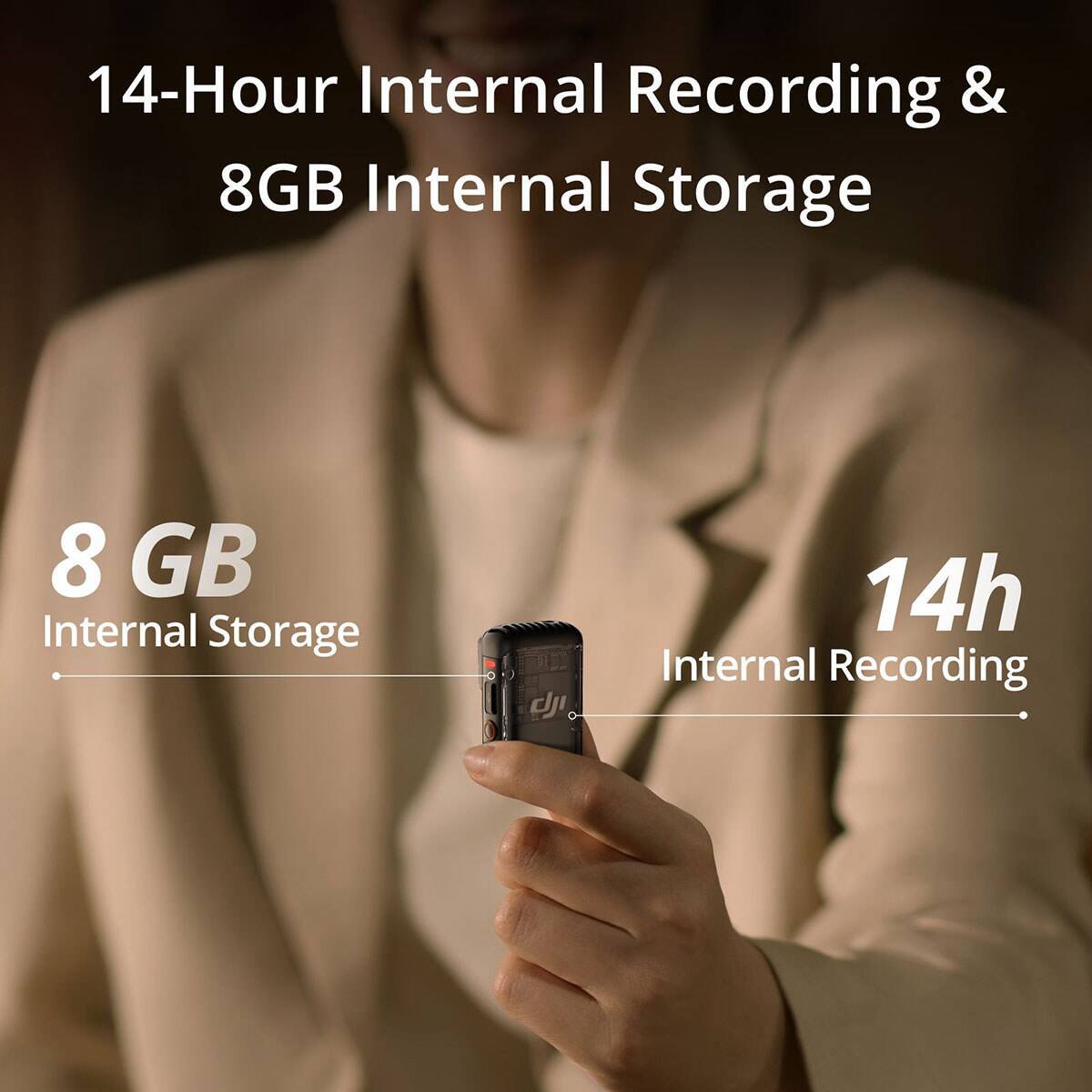 14-Hour Internal Recording & 8GB Internal Storage

8 GB Internal Storage

14h Internal Recording