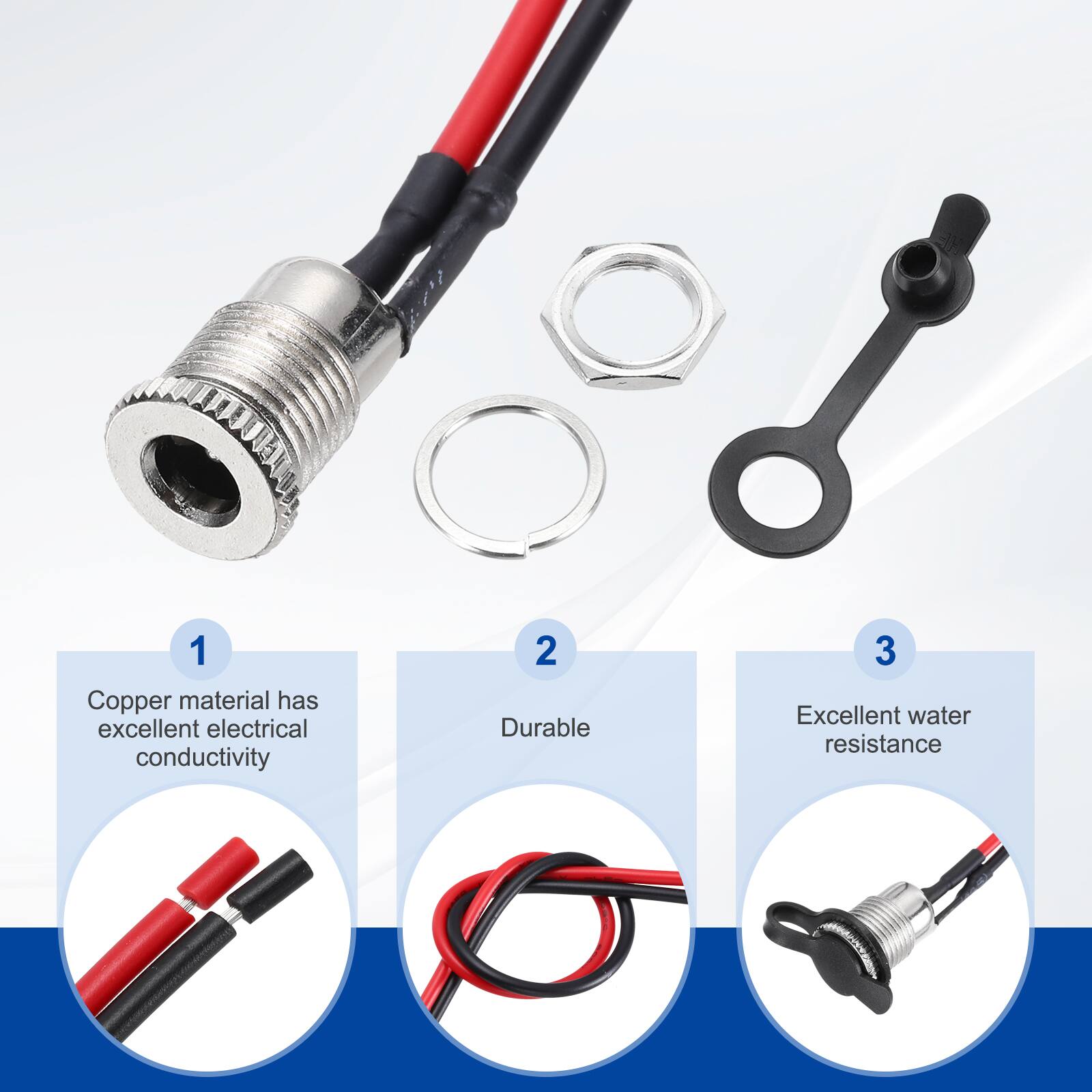 1. Copper material has excellent electrical conductivity
2. Durable
3. Excellent water resistance