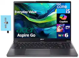 Acer - Aspire Go 15 Laptop 15.3 WUXGA (Intel i5-1334U, 32GB DDR5, 2TB PCIe SSD, Intel UHD, Win 11 Pro) w/USB Hub - Steel Gray