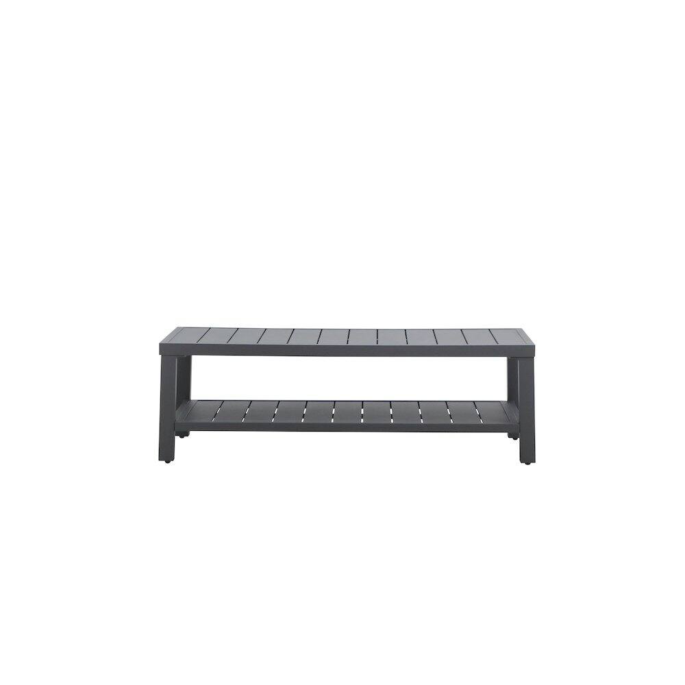 Alt View 1. New Classic Furniture - Bungalow Metal Patio Coffee Table in Gray - Gray.