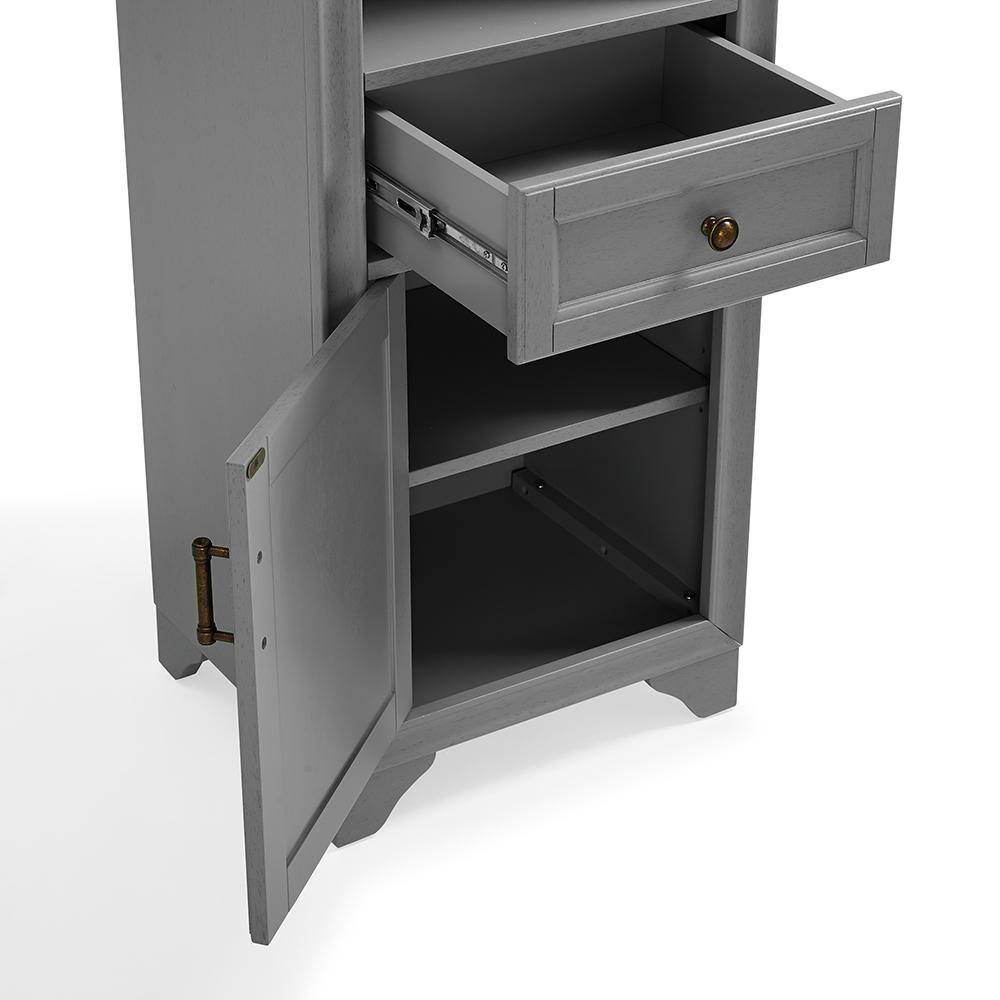 Alt View 1. Crosley Furniture - Tara Linen Storage Cabinet - Gray.
