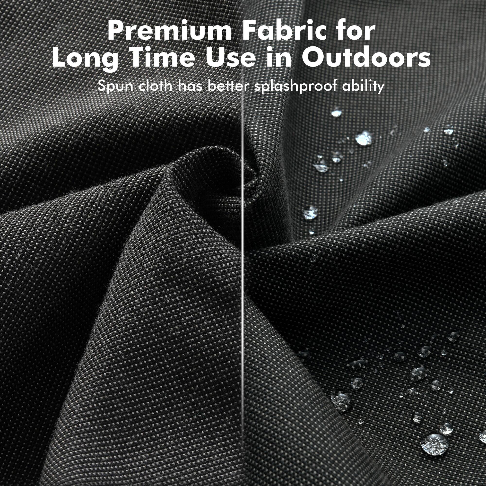 Premium Fabric for Long Time Use in Outdoors  
Spun cloth has better splashproof ability