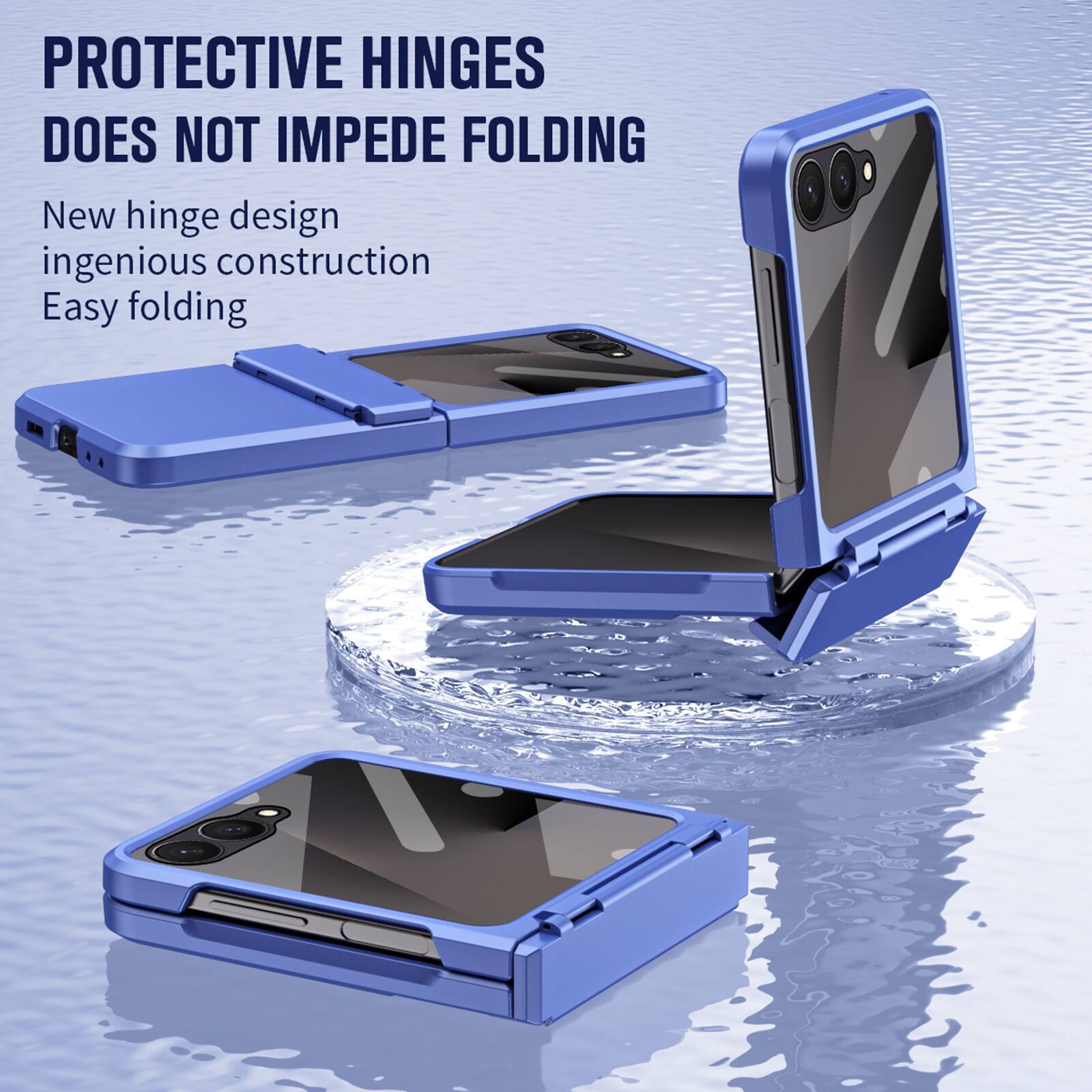 PROTECTIVE HINGES DOES NOT IMPEDE FOLDING  
New hinge design  
ingenious construction  
Easy folding