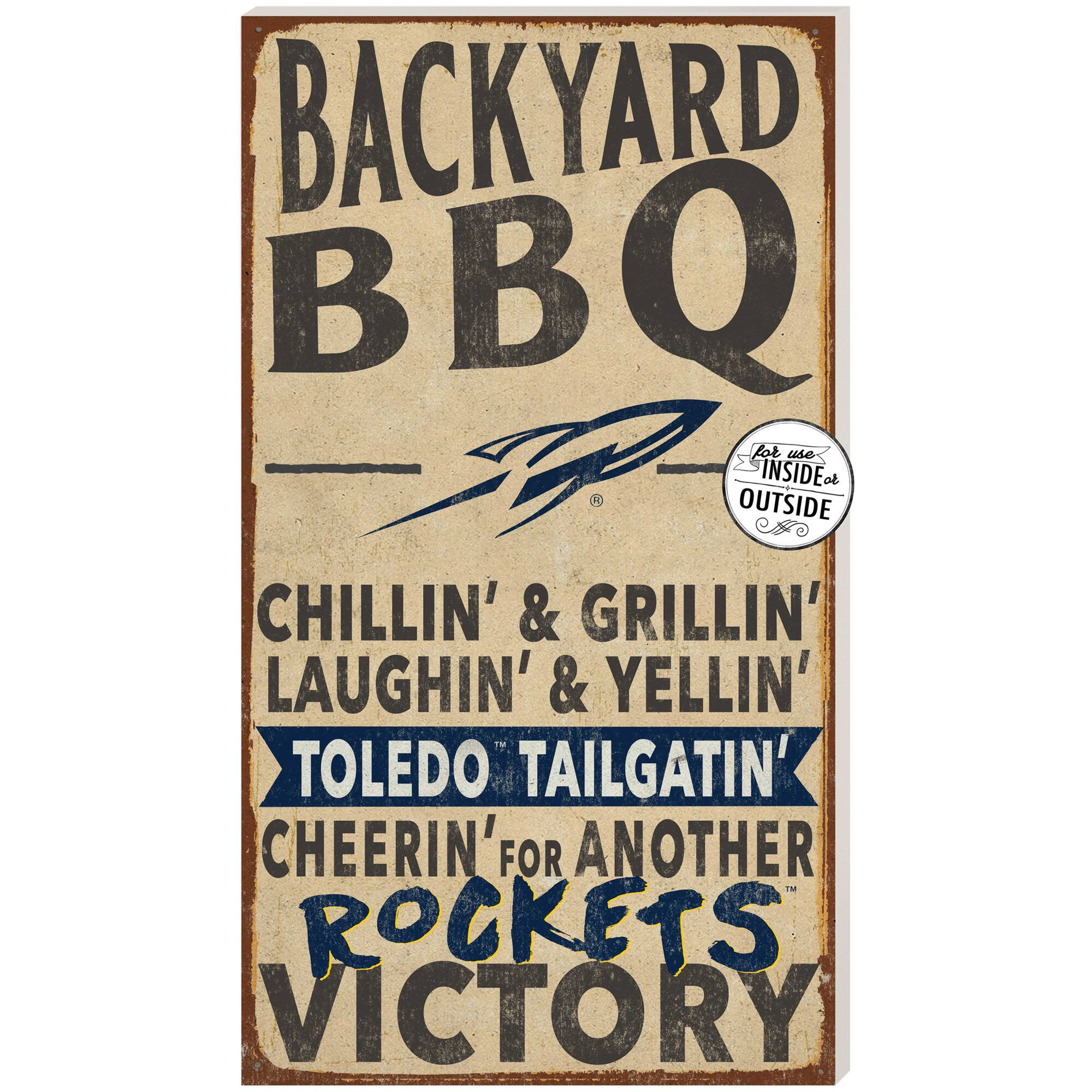 Brown Toledo Rockets 11'' x 20'' Indoor/Outdoor BBQ Sign