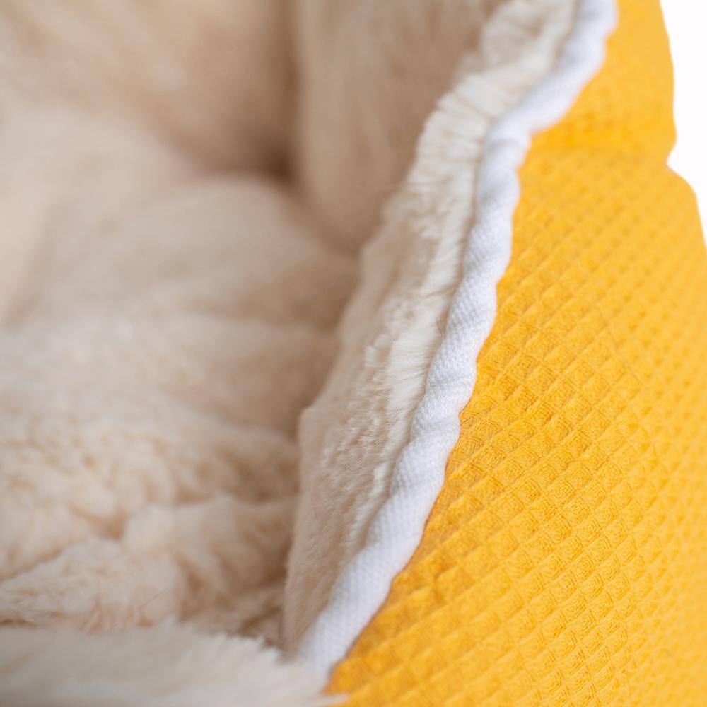 Alt View 6. Armarkat - Cat Bed Gold Waffle And White - Gold.