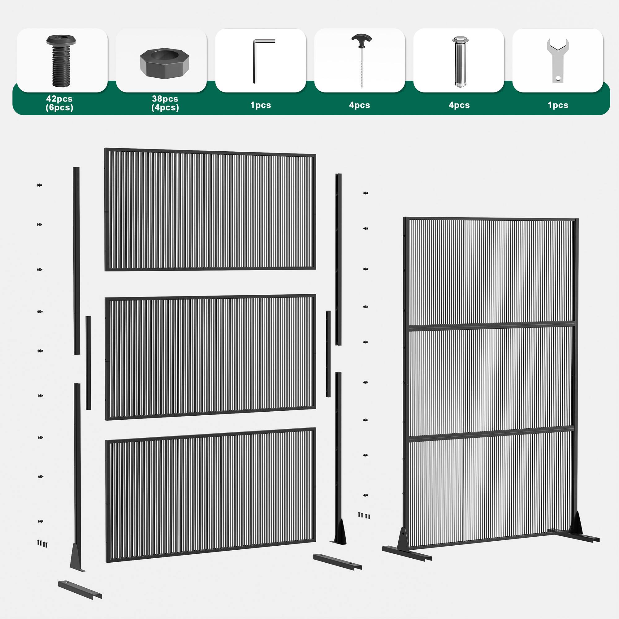 - 42pcs (6pcs)
- 38pcs (4pcs)
- 1pcs
- 4pcs
- 4pcs
- 1pcs