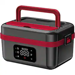 RTMB - Cordless Electric Lunch Box 1L, Rechargeable Stainless Steel Food Warmer - Red