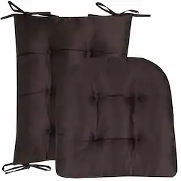Sweet Home Collection - Rocking Chair Cushion 2 Piece Tufted Non Slip Set of Upper and Lower Cushions - Brown