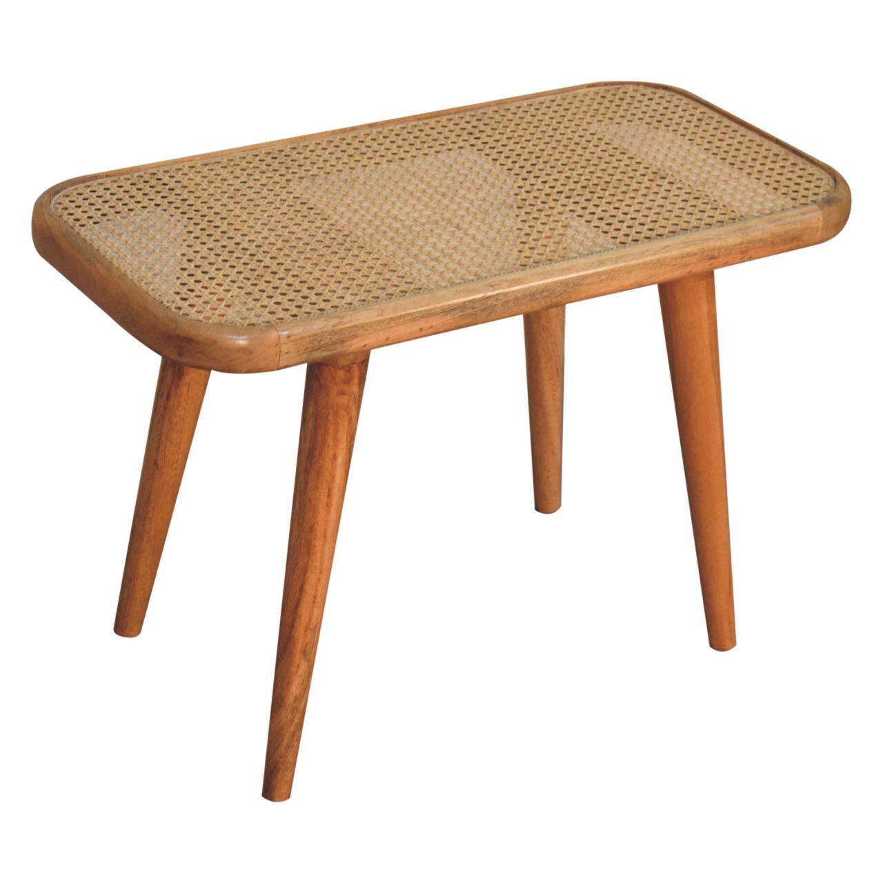 Alt View 2. Artisan Furniture - Artisan Furniture Solid Wood Larissa Rattan Bench, Brown - Brown.