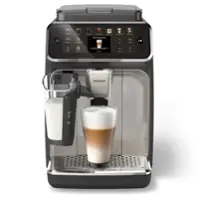 Philips - 4400 Fully Automatic Espresso and Coffee Machine with LatteGo Milk Frother, Black and Chrome - Black/Silver - Front_Zoom