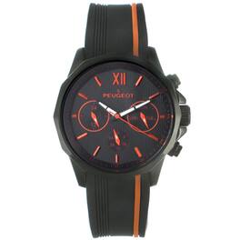 Peugeot - Men's 46mm Multi-Function Sport Rubber Watch - Orange
