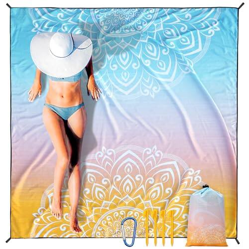 Front. Reds Spade - Beach Blanket Waterproof Sandproof Extra Large Oversize Mat Quick Drying Comfort Lightweight Outdoor Picnic... - Mtl-greenorange-79"X83".