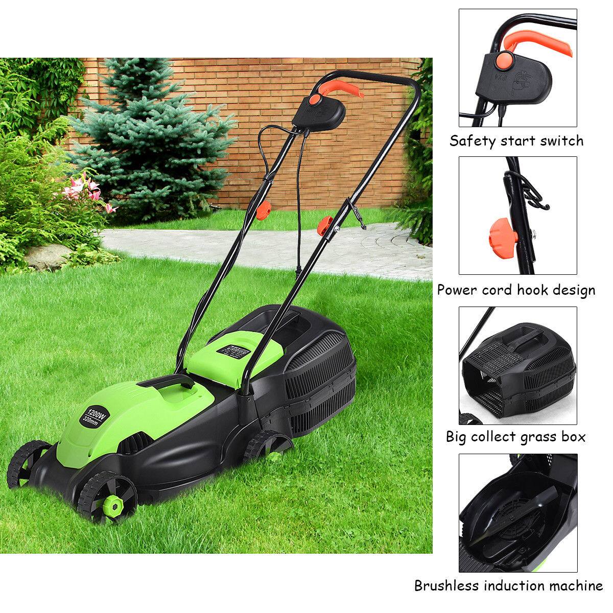 Safety start switch  
Power cord hook design  
Big collect grass box  
Brushless induction machine