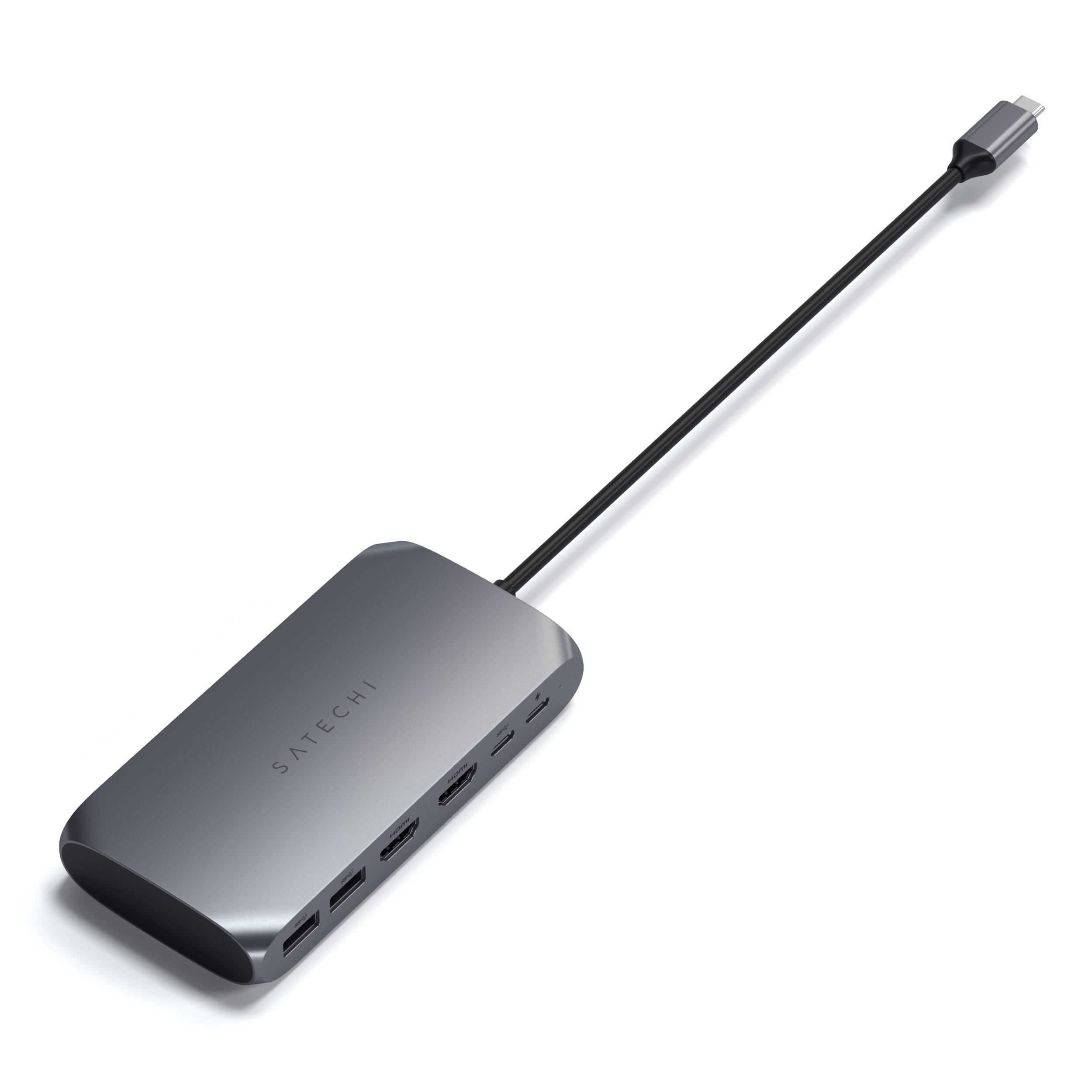 Alt View 14. Satechi - USB-C Multimedia Adapter M1 - Space Gray.