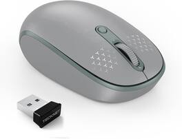 TECKNET - Compact Ambidextrous Wireless Mouse for Laptop - Wireless - Gray
