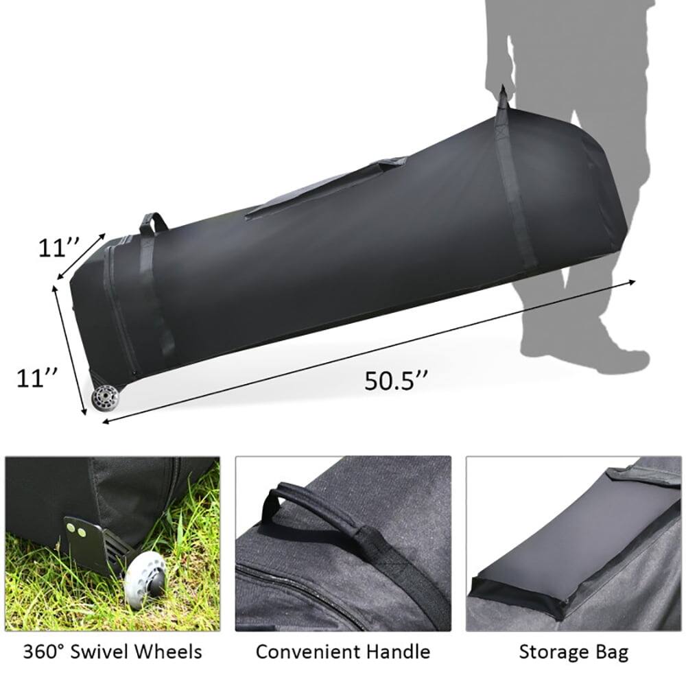 11" x 11" x 50.5" 360 Swivel Wheels Convenient Handle Storage Bag