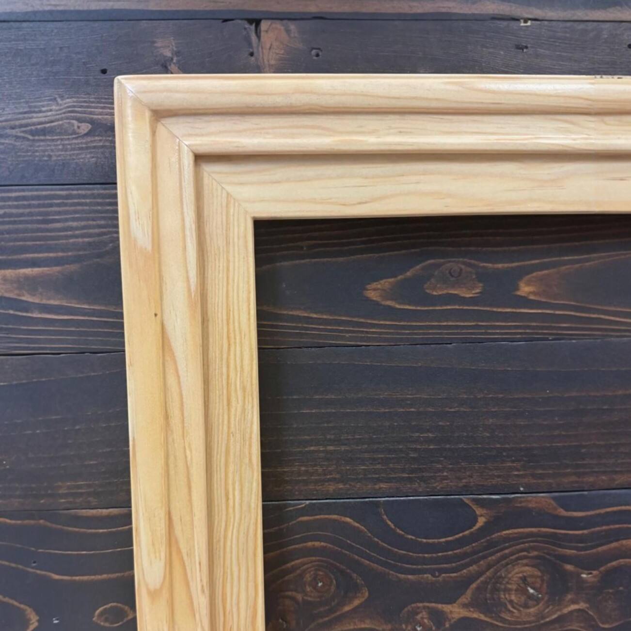 Back. LAREDO FRAME FACTORY - 75 inch Hisense Canvas TV Frame, Canvas TV by Hisense - NATURAL WOOD.