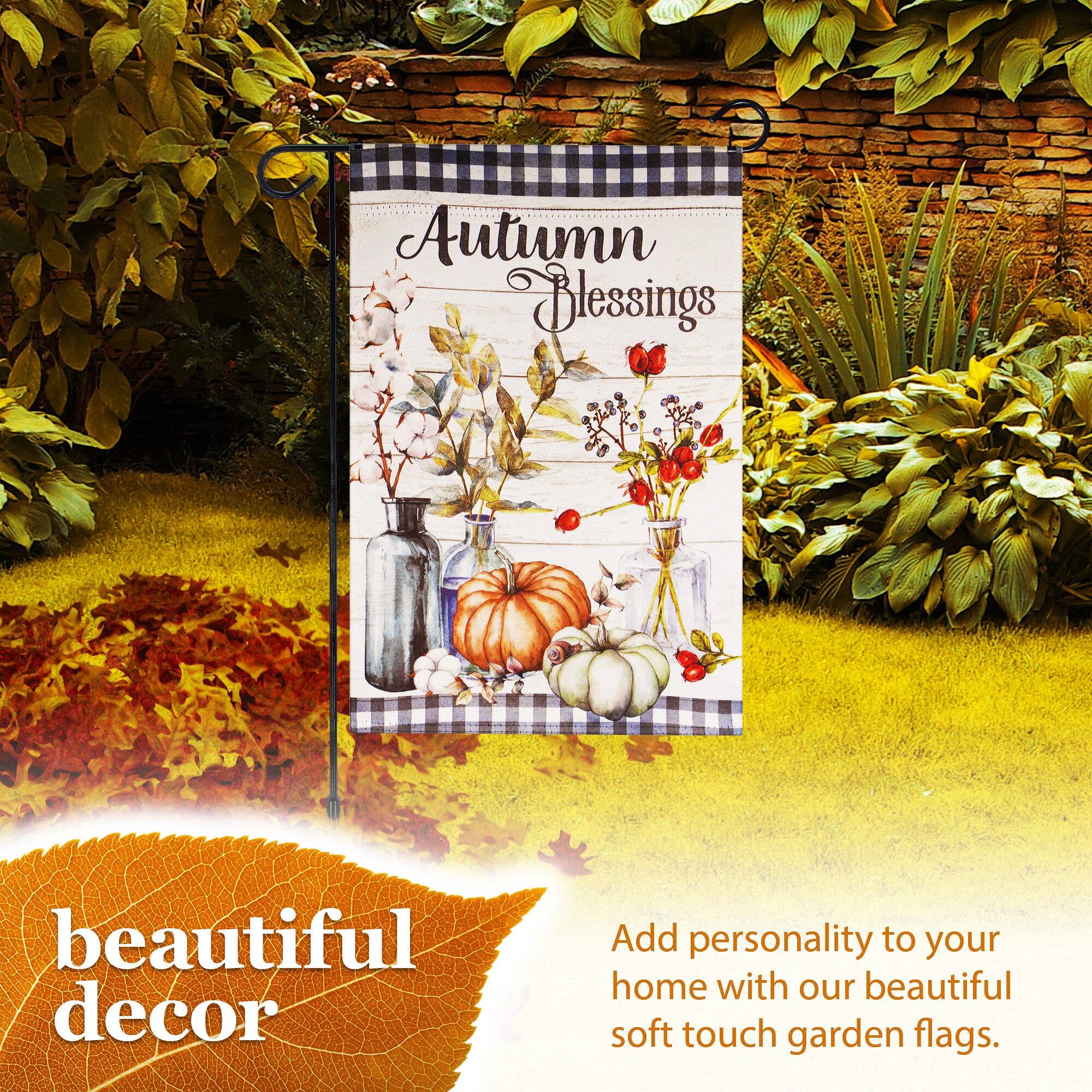 Autumn Blessings beautiful decor

Add personality to your home with our beautiful soft touch garden flags.