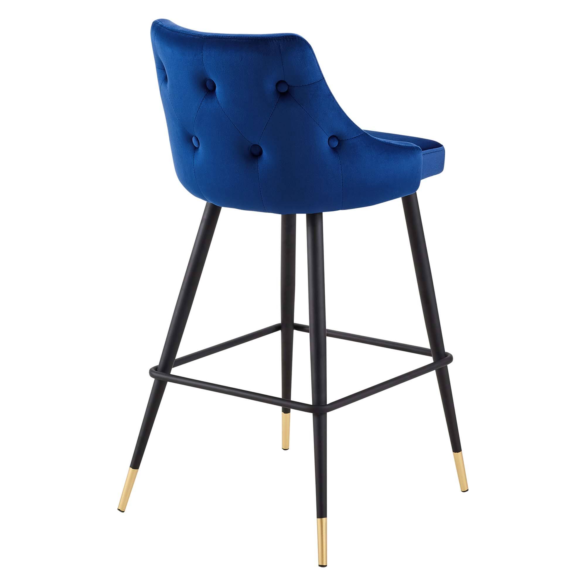 Alt View 2. Modway - Adorn Performance Velvet Bar Stool by Modway - Navy.