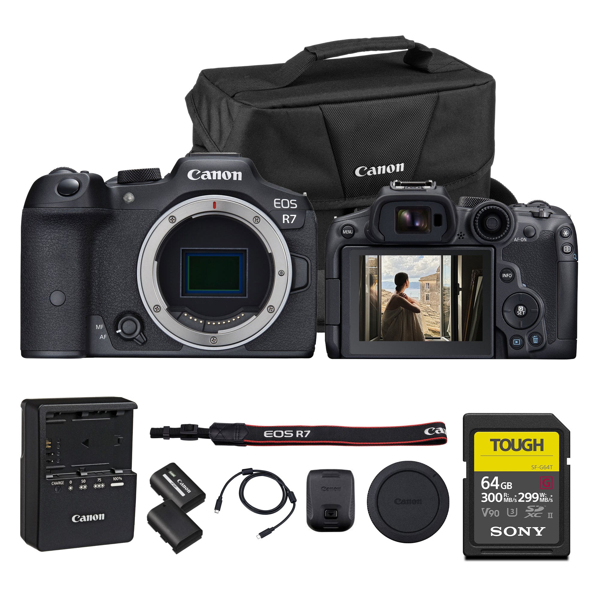 Canon - EOS R7 Mirrorless Camera Dual Pixel AF Bundle