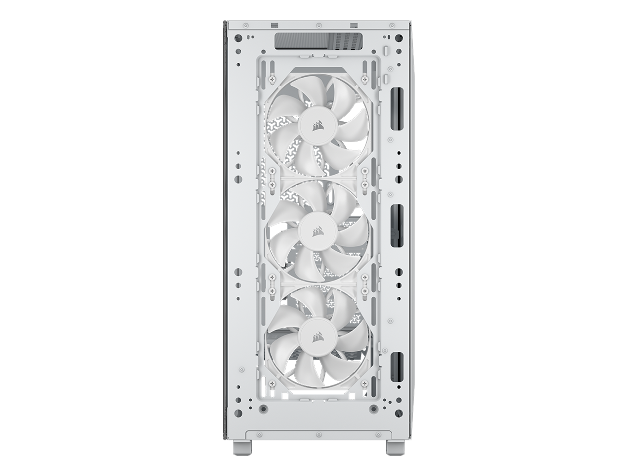 Alt View 2. CORSAIR - CORSAIR 3200D RS Mid-Tower Case, White, 360mm Rad, BTF/Zero/Stealth Compatible, Angled GPU Fan Mount - White.