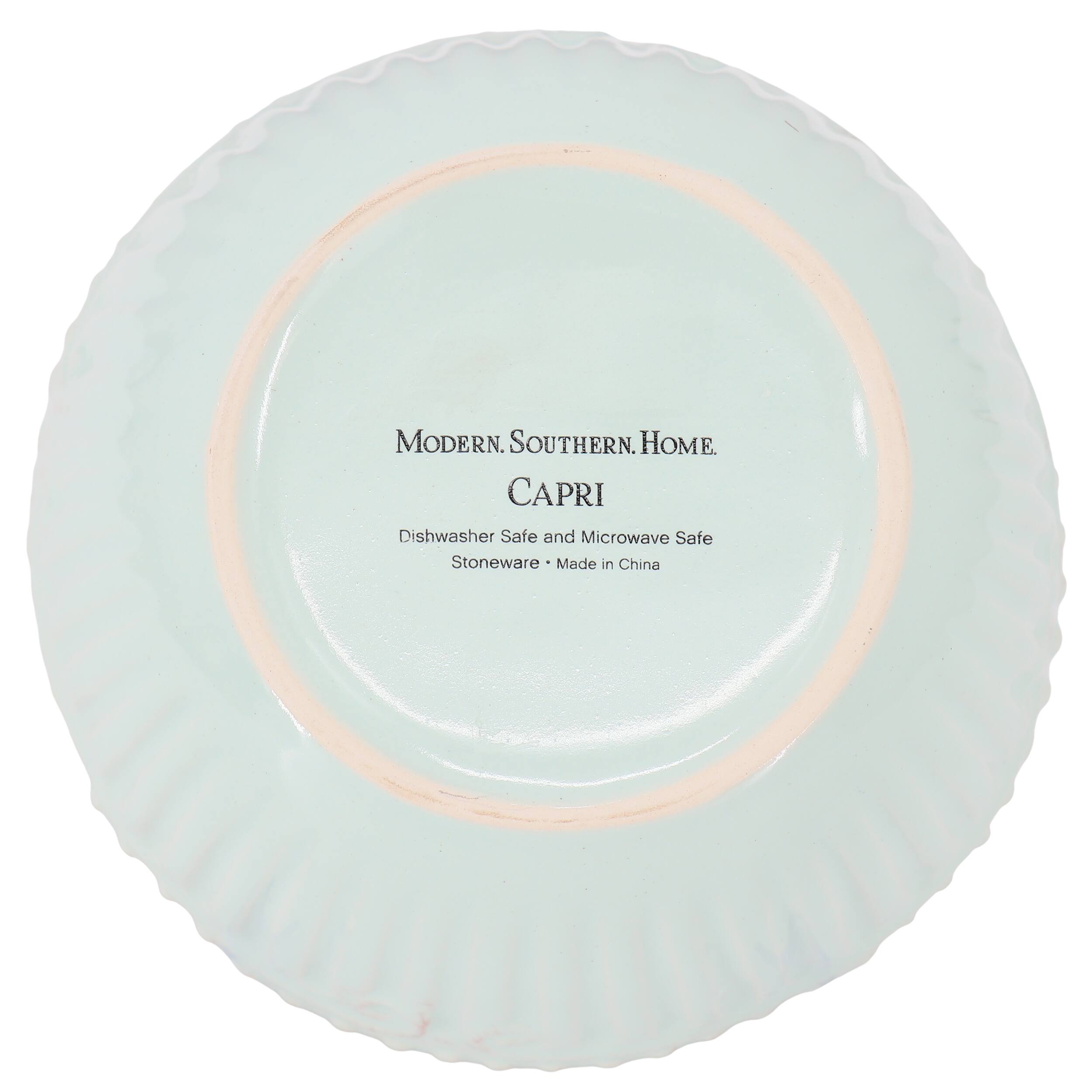 MODERN. SOUTHERN. HOME  
CAPRI  
Dishwasher Safe and Microwave Safe  
Stoneware • Made in China