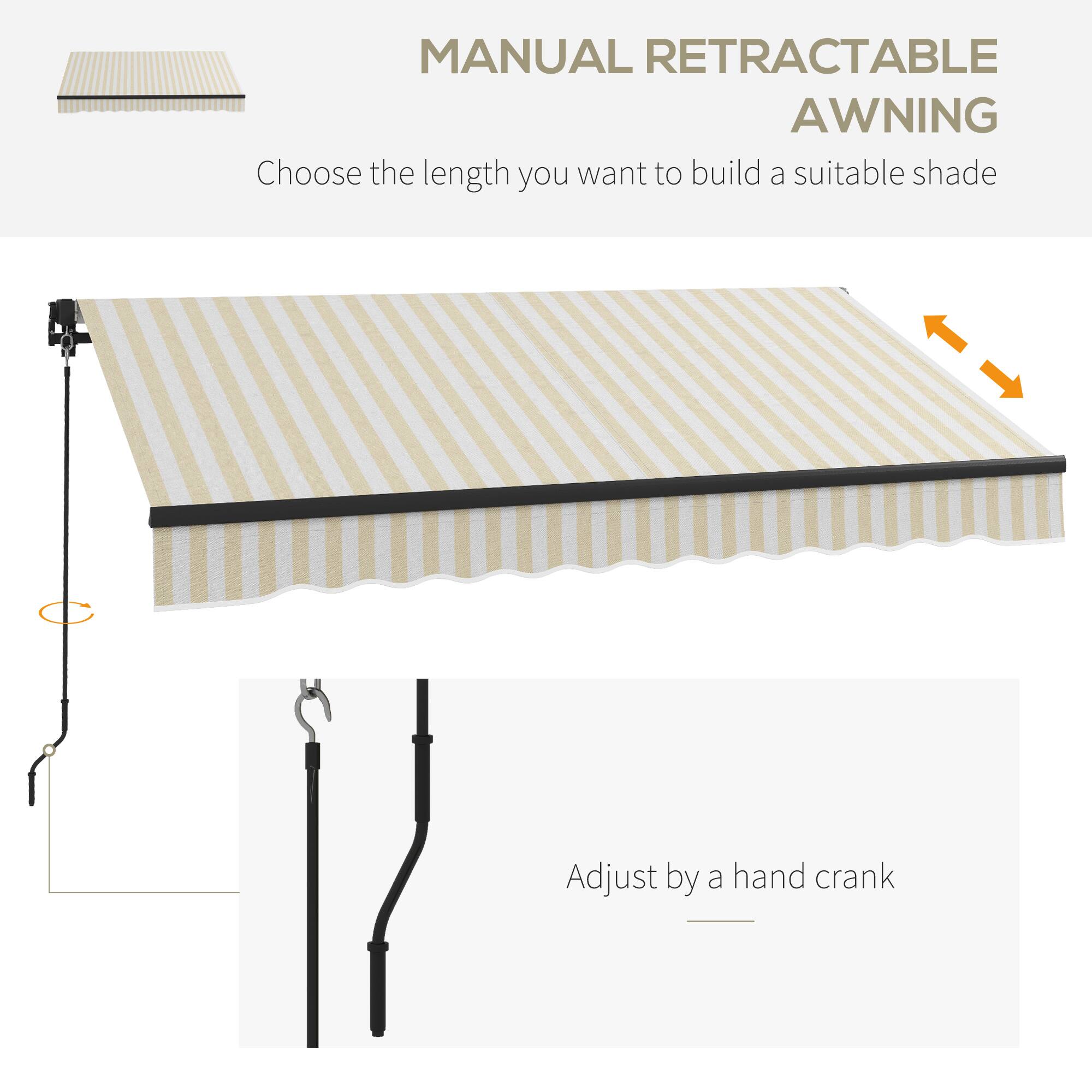 MANUAL RETRACTABLE AWNING

Choose the length you want to build a suitable shade

Adjust by a hand crank