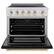 Angle. ZLINE - 36 in. Wide 5 Elements Autograph 5.2 cu. ft. Paramount Freestanding Induction Range with Gold Accents with Black Door - Matte Black.