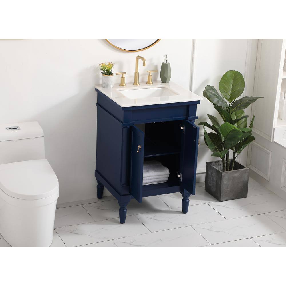 Alt View 8. Elegant Kitchen and Bath - 24 inch Single bathroom vanity in blue - Blue.