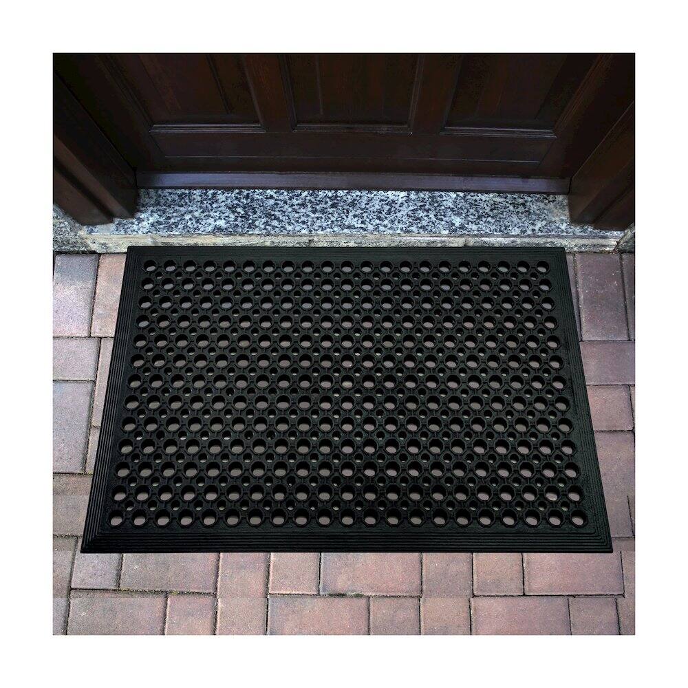 Alt View 6. Floortex - Doortex® Open-Top Black Anti-Fatigue Mat - 36" x 60" - Black.