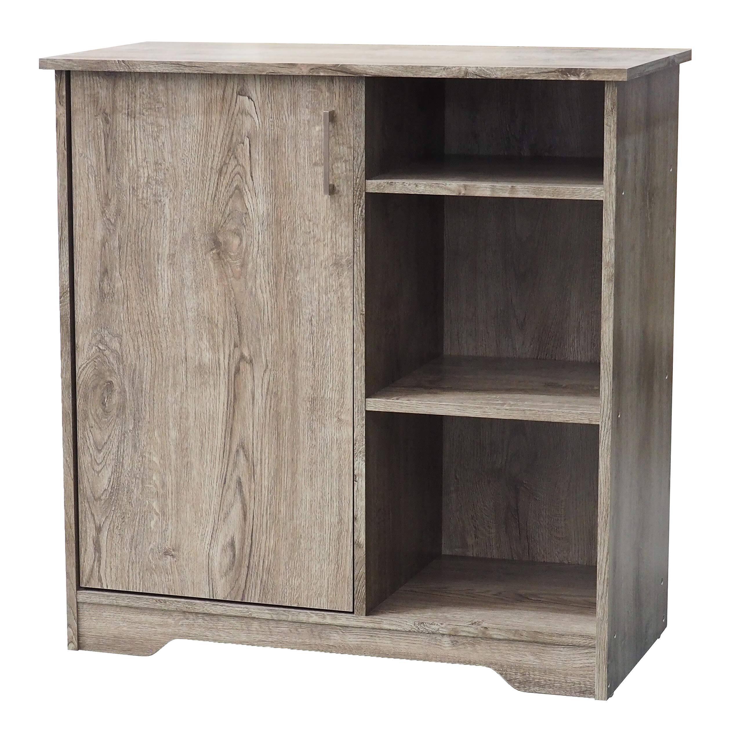 Alt View 2. Kings Brand Furniture - Kings Brand Furniture Verret Accent Storage Cabinet, Oak - Dark Brown.